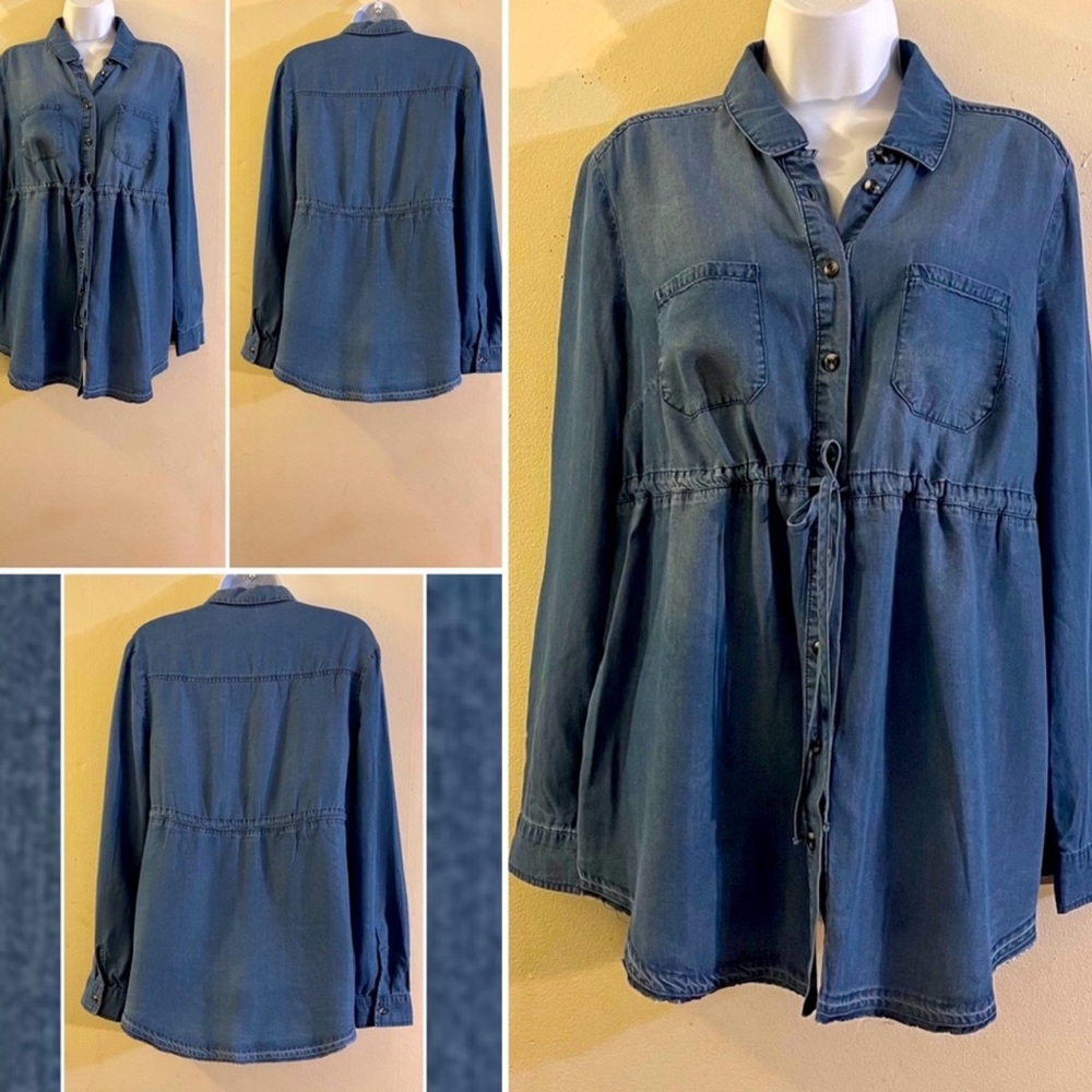Maternity Denim Button-Up Shirt